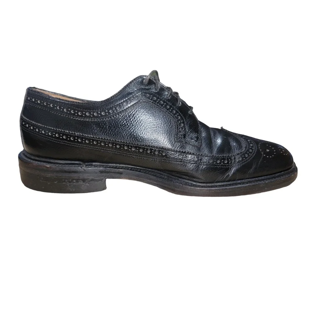 VTG 60s Executive Imperials O'Sullivan Black Leather Oxford Wingtip shoes Sz 8 D